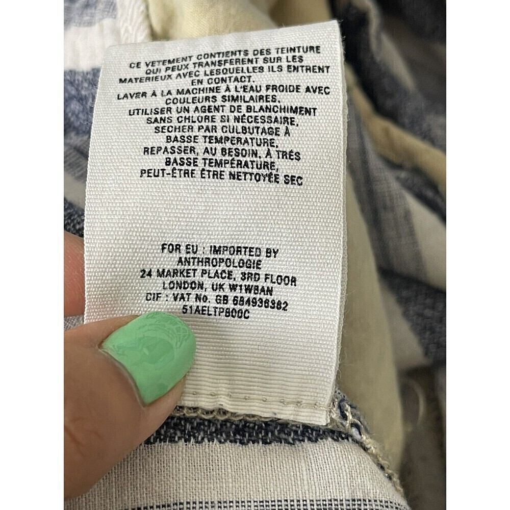 Pilcro and the Letterpress Women’s Size 8 Linen Blend Striped Cropped Pants - Picture 10 of 12
